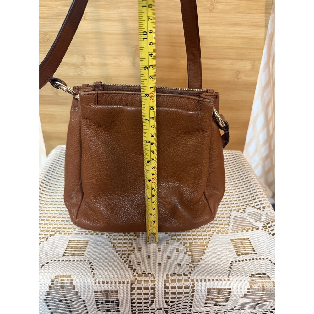 Cole Haan Crossbody Bag Women's Brown Pebble Leather Drawstring Bucket Bag - Picture 14 of 15